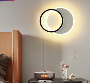 Aplica LED dublu rotund bicolor 24W, lumina ajustabila cu telecomanda