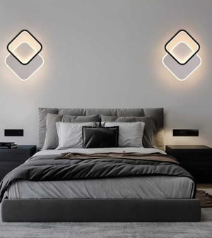 Aplica LED dublu patrat alba 24W, lumina ajustabila 3000–6500K