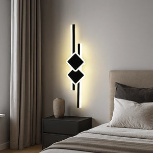 Aplica LED liniara negru aluminiu 64W forma alungita 650mm 3 culori