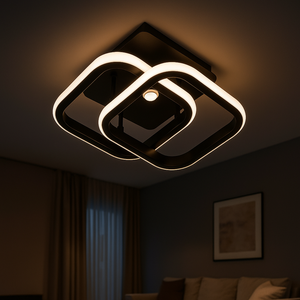 Aplica LED Patrata cu Senzor 71363/2BK 22W Negru Interior
