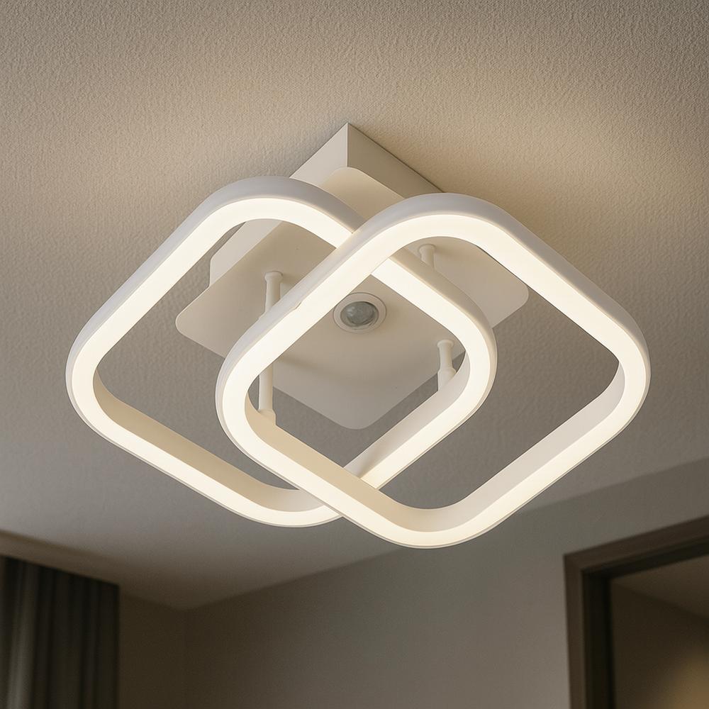 aplica LED alba L71363/2WH montata pe perete corp iluminat LED model L71363/2WH pentru hol sau baie cu telecomanda