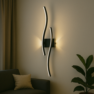 Aplica LED curba negru aluminiu acril 50W 780x140mm 3 culori