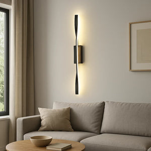 Aplica LED rasucita negru aluminiu 24W verticala 600mm 3 culori