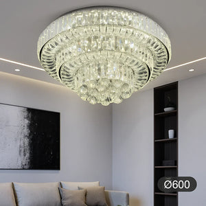 Lustra LED rotunda cu cristal si telecomanda 60 cm model 88108-600