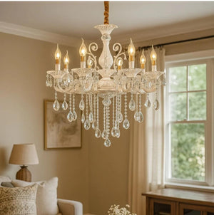 Candelabru Argintiu Cristal 2277/8 cu 8 Brate E14