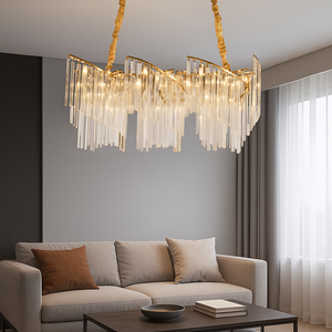 Candelabru oval auriu cu cristale 98068-800-300GD E27
