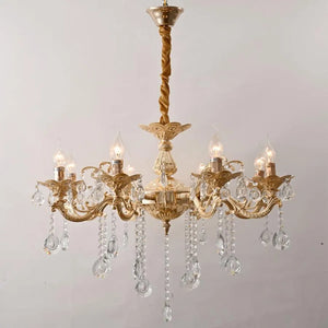 Candelabru Cristal Auriu H98056/8FG cu 8 Brate E14