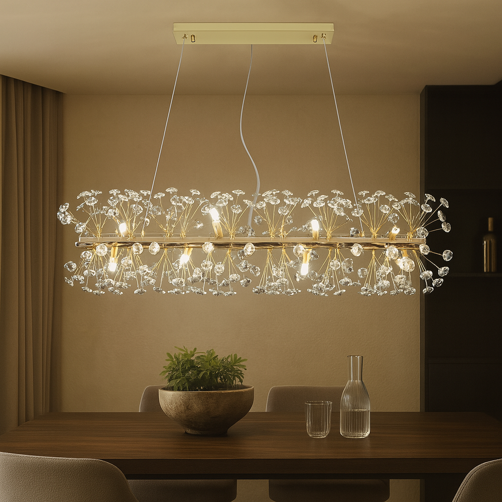 Candelabru suspendat 12 becuri G9 finisaj auriu model 5523-900x300FGD