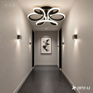 Lustra LED Moderna cu Petale 3 Culori Negru 7137 BK 56W