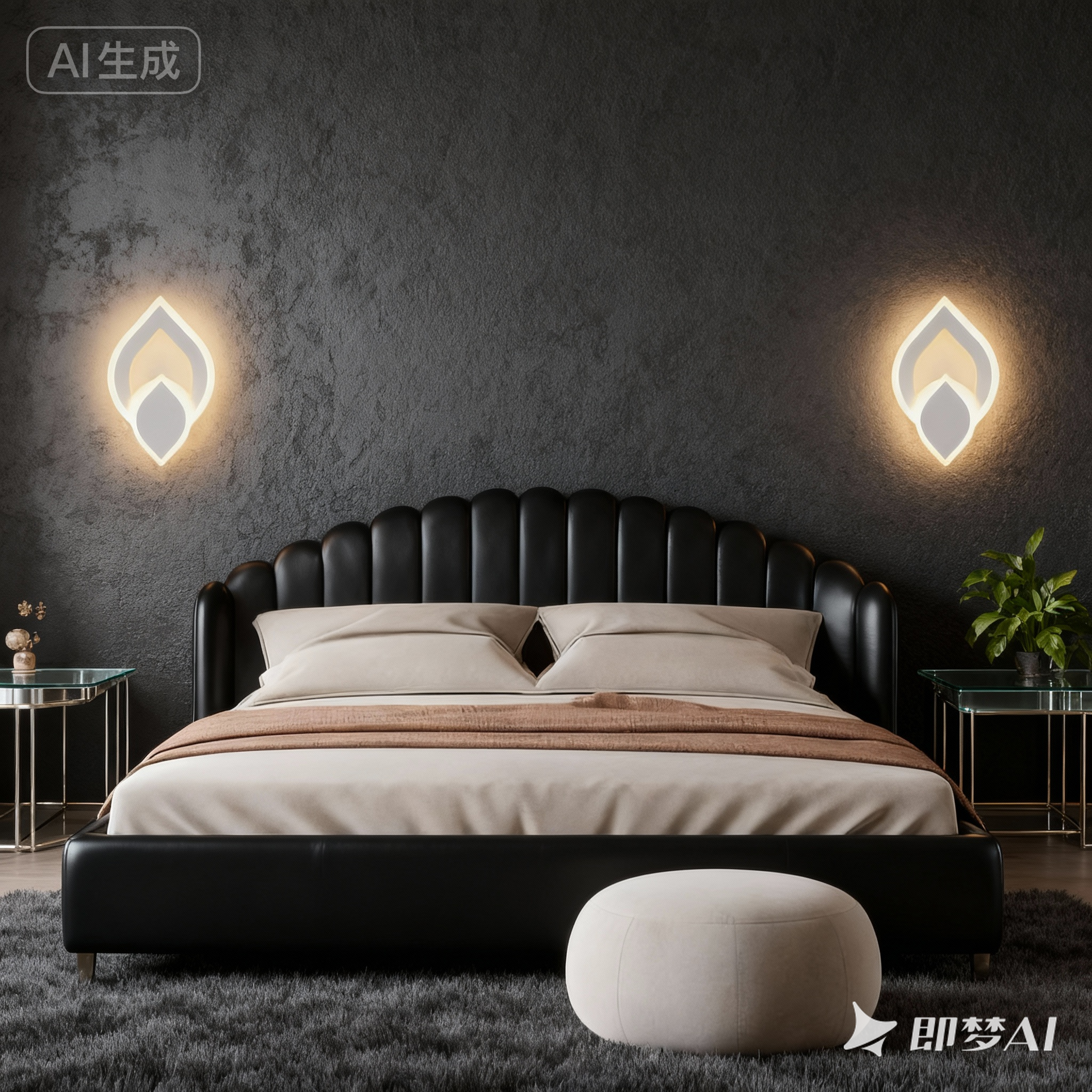 Aplica LED dreptunghiulara LUBAN Essence 250mm, montata in dormitor modern, lumina reglabila 20W pentru ambient calm