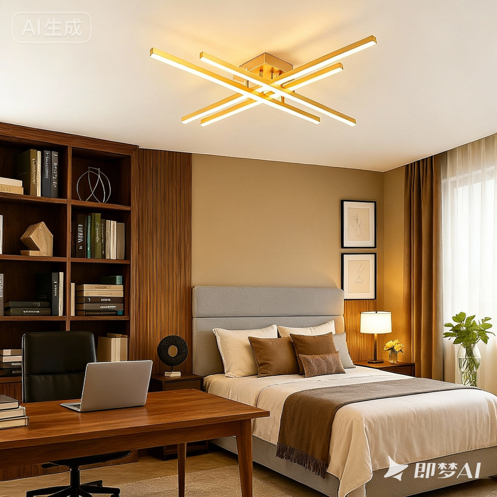 Lustra LED 9390/4T moderna 144W potrivita pentru dormitoare cu lumin a reglabila si contrast alb negru rafinat