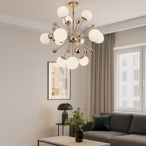 Lustra Decorativa Cu 60W cu LED integrat auriu metal