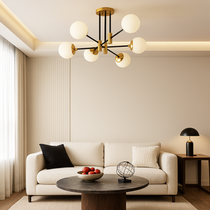 Lustra LED 8316/6 cu 6 globuri din sticla opal E27