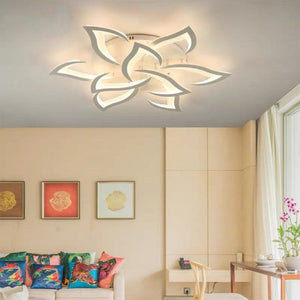 Lustra LED 19302/6+3N WH florala ramificata 126W cu telecomanda**