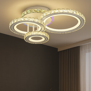 Lustra LED 19375/4WH rotunda alba cu cristale 134W