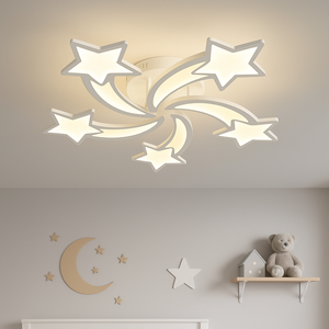 Lustra LED stea alba moderna cu telecomanda 19316/5WH