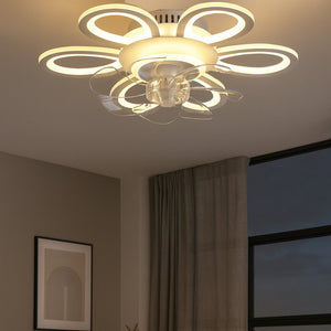 Lustra LED alba cu ventilator 26142/3 116W cu telecomanda