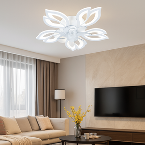 Lustra LED 26252/5 cu Ventilator si Telecomanda 100W Alba