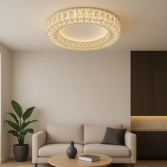 Lustra LED moderna 2966/400 72W cu design minimalist si 3 faze de lumina calda neutra rece, montaj pe tavan pentru living sau dormitor