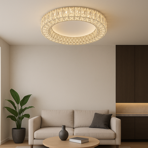 Lustra LED rotunda din cristal 96W cu 3 faze 2966-500