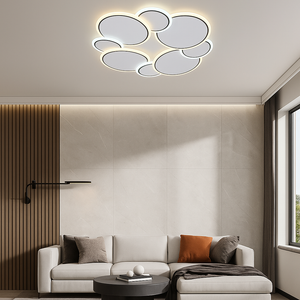 Lustra LED Rotunda 26075 136W Alb Negru cu Telecomanda