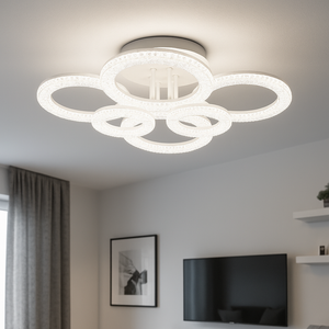 Lustra LED Rotunda 7277 168W Alb Transparent cu Telecomanda