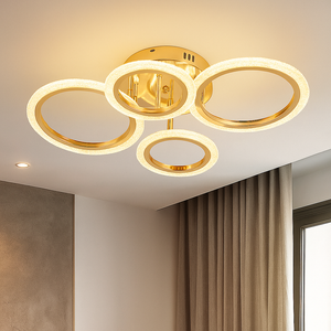 Lustra LED Rotunda 26056 72W Auriu cu Telecomanda