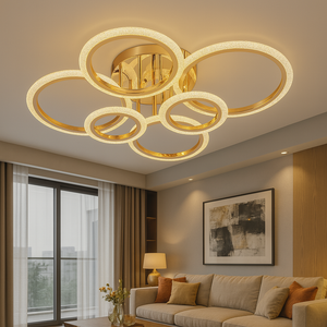 Lustra LED Rotunda 26056 132W Auriu cu Telecomanda