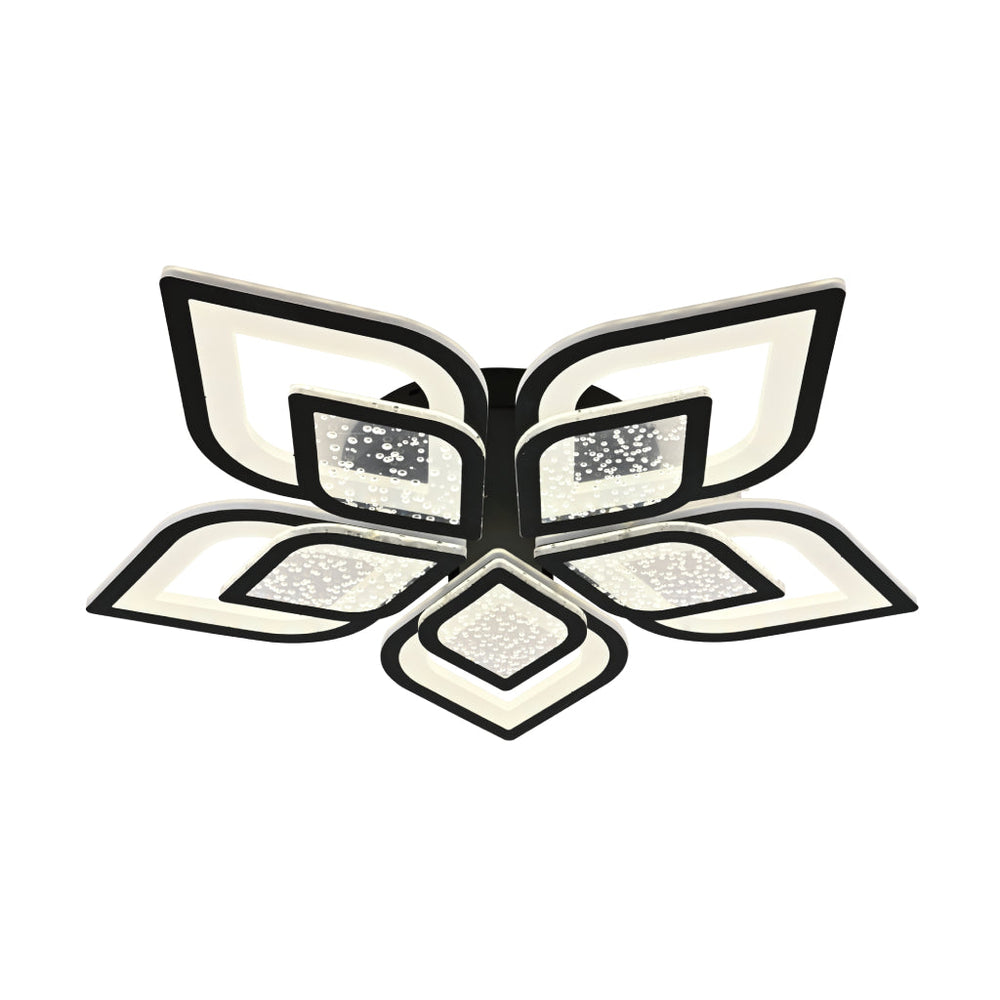 Lustra LED 19185/5 rotunda cu telecomanda, oferind lumina reglabila intr-un dormitor modern si confortabil.