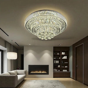 Lustra LED rotunda cu cristal si telecomanda 50 cm model 88108-500