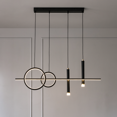 Lustra LED 104W metal brushed cu telecomanda, lumina reglabila 3000K-6500K pentru living modern si iluminare confortabila