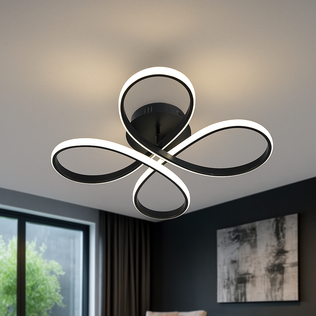 Lustra LED patrata 77248/1A1 MB cu lumină reglabila si telecomanda, montata intr-un birou modern pentru iluminare precisa si uniforma.
