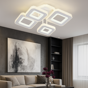 Lustra LED Patrata 26033 144W Alb Crom cu Telecomanda