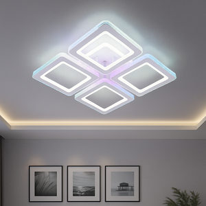 Lustra LED Patrata 26033 59W Alb cu Telecomanda