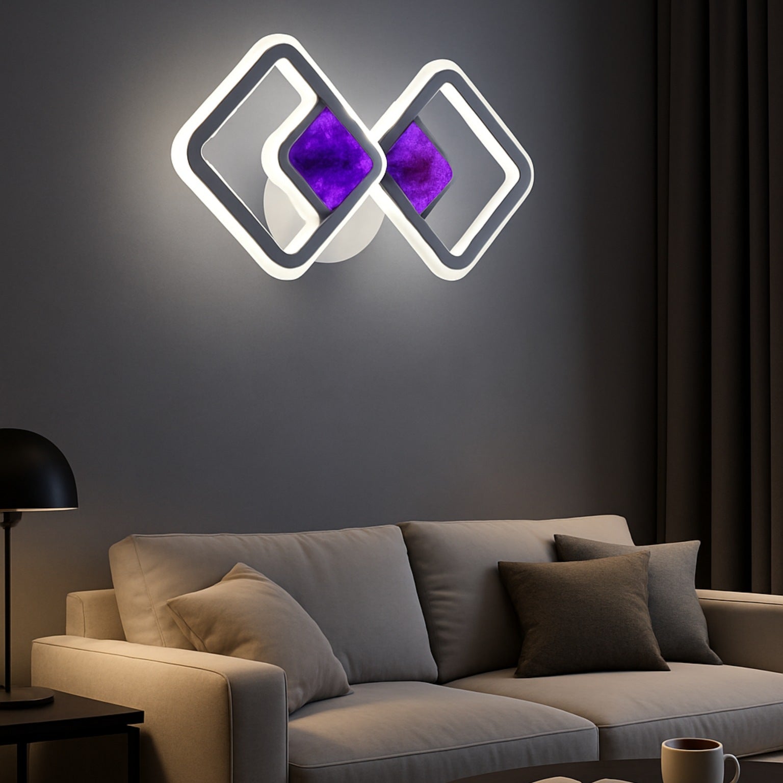 Lustra LED rectangulara slim 8736/2 52W cu telecomanda si lumina reglabila, ideal a pentru livinguri moderne si luminoase