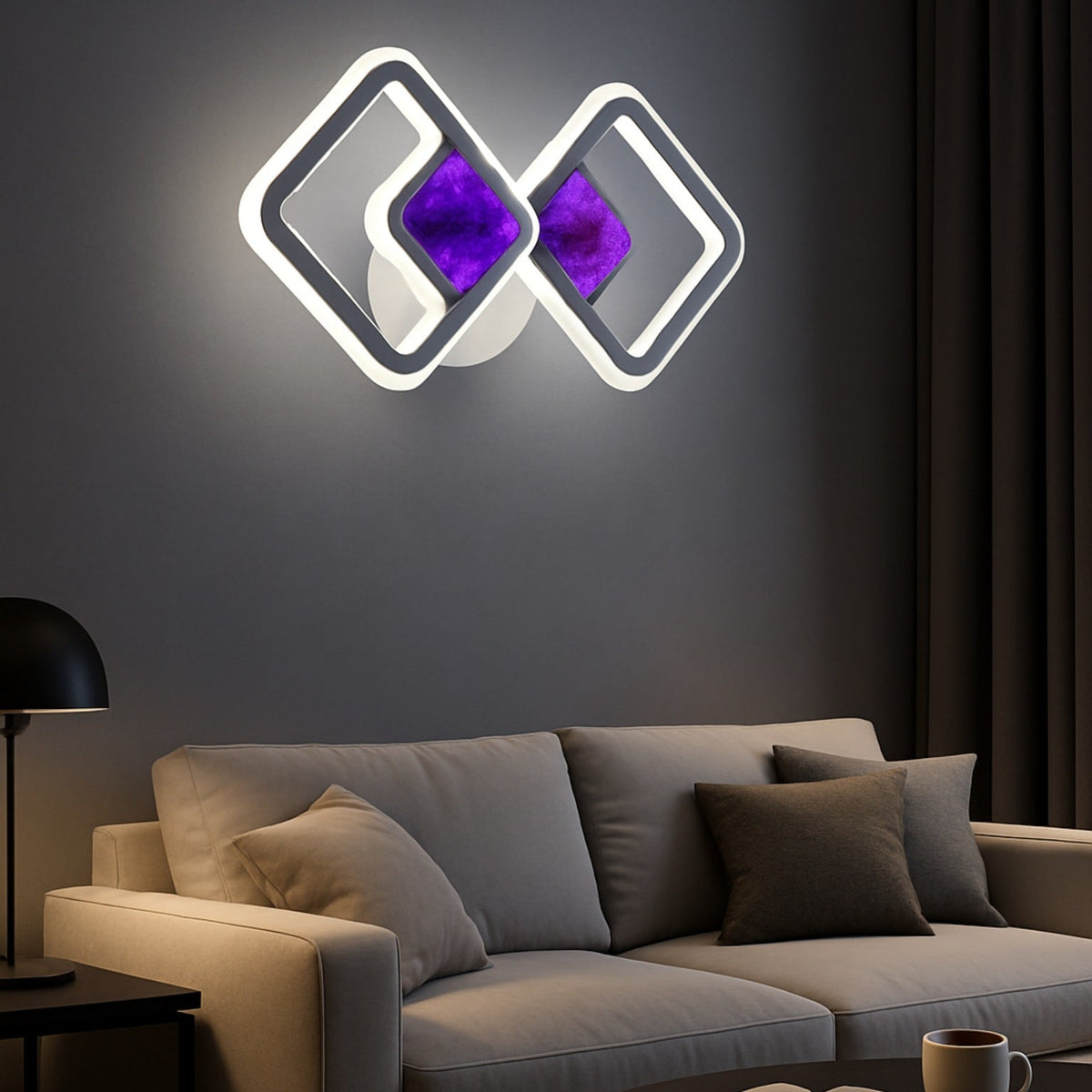 Lustra LED rectangulara slim 8736/2 52W cu telecomanda si lumina reglabila, ideal a pentru livinguri moderne si luminoase