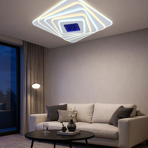 Lustra LED 19129/500D patrata alba 243W cu telecomanda