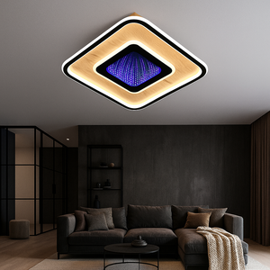 Lustra LED 9426/400 patrata 156W negru lemn cu telecomanda