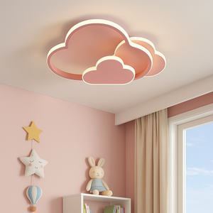 Lustra LED forma nor roz moderna cu telecomanda 7768