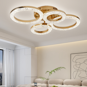 Lustra LED Rotunda Aurie T8003/2+2X 120W cu Telecomanda