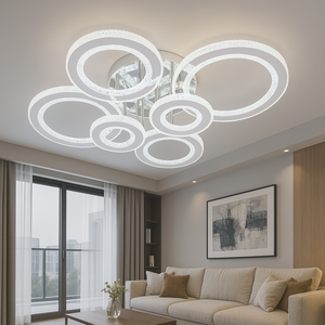 Lustra LED Rotunda 26064 258W Crom cu Telecomanda