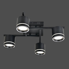 Lustra LED rotunda negru mat 59041/4MB pentru living modern, 4 GX53, lumina reglabila 3000K-6500K, fara telecomanda