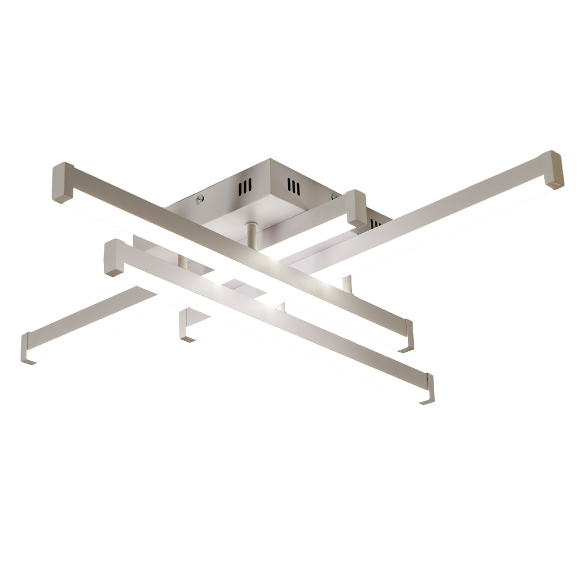 Lustra LED moderna 80W alb mat cu lumina reglabila si telecomanda, potrivita pentru iluminarea eficienta a unui birou modern si functional