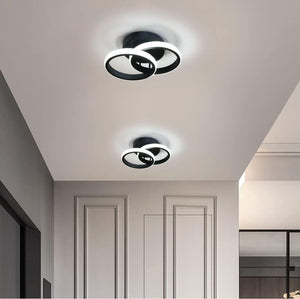 Lustra LED moderna 2 cercuri negru 36W pentru interior 7138 BK