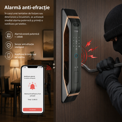Incuietoare Inteligenta neagra cu camera si amprenta cod card cheie app