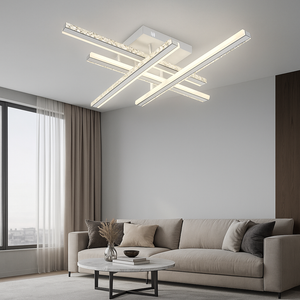Lustra LED cu Patru Brate 7217 136W Alb cu Telecomanda